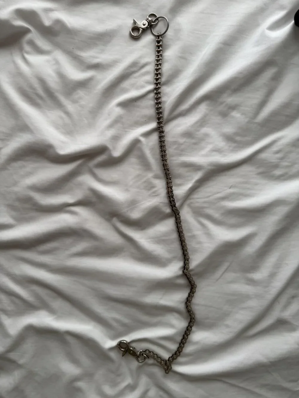 Silver Bike Chain Necklace Wallet Chain